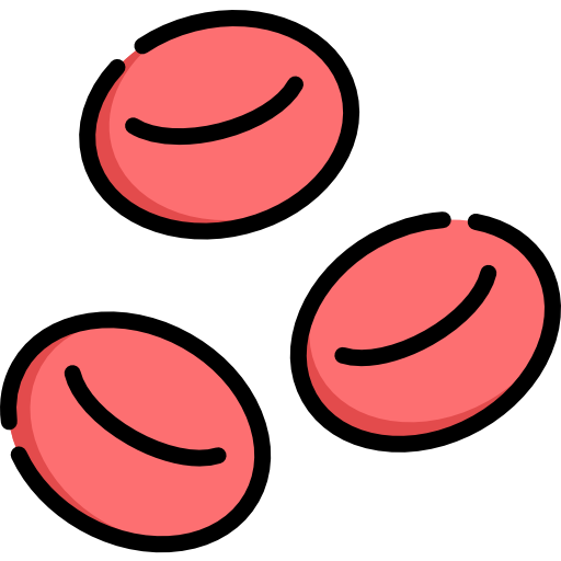 красные кровяные тельца Kawaii Lineal color иконка