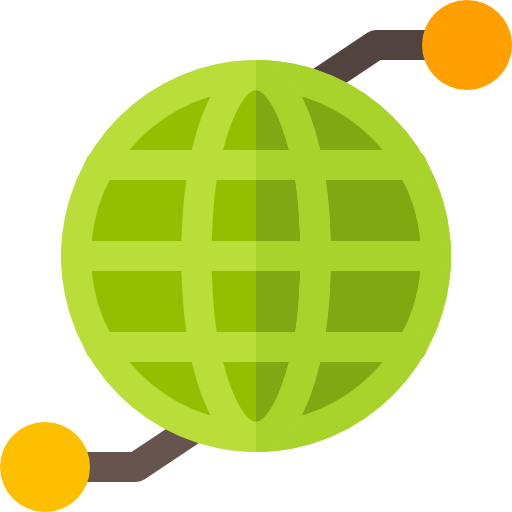 Earth grid Basic Rounded Flat icon