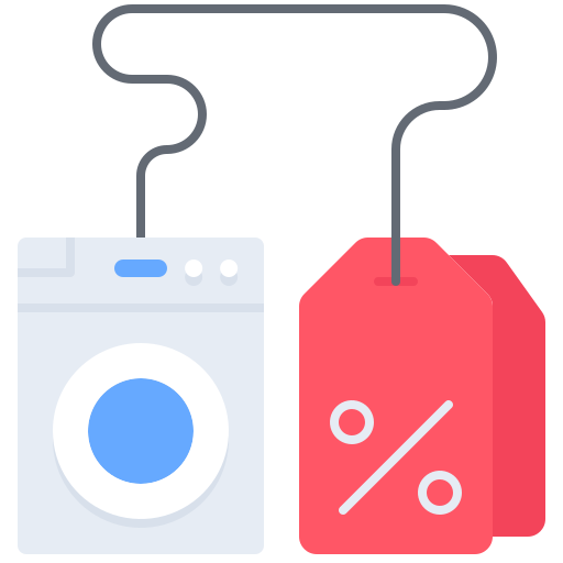 Washing machine Coloring Flat icon