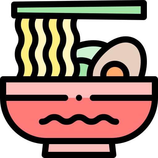 국수 Detailed Rounded Lineal color icon