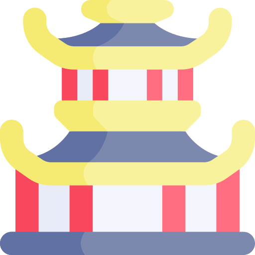 templo chino Kawaii Flat icono