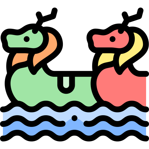 festa della barca del drago Detailed Rounded Lineal color icona