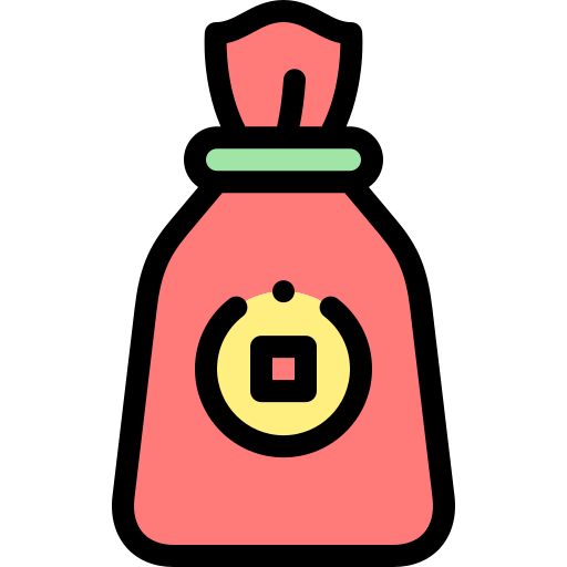 torba z pieniędzmi Detailed Rounded Lineal color ikona