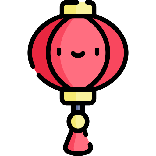 lanterna cinese Kawaii Lineal color icona