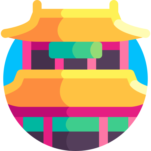Chinese temple Detailed Flat Circular Flat icon