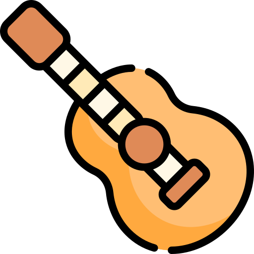 ギター Kawaii Lineal color icon