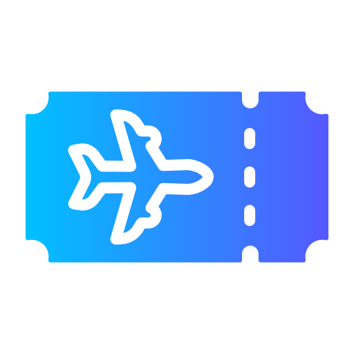 billete de avión Generic gradient fill icono