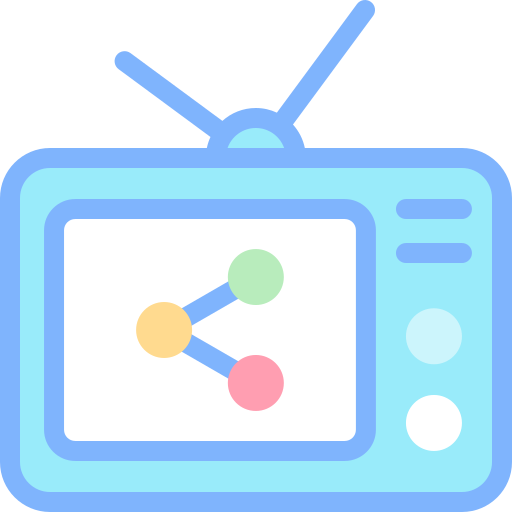 テレビ Detailed color Lineal color icon