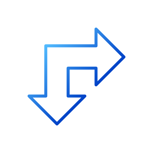 Right and down Generic gradient outline icon