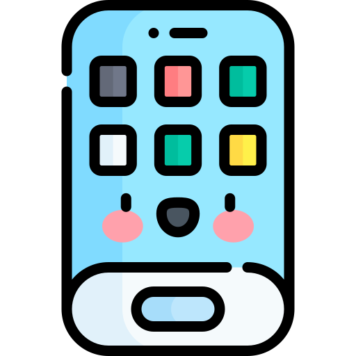 smartphone Kawaii Lineal color icoon