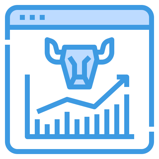 Bull market itim2101 Blue icon