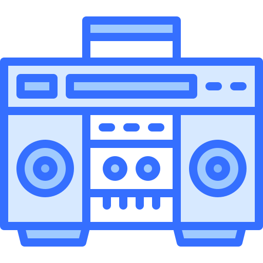 Record player Coloring Blue icon