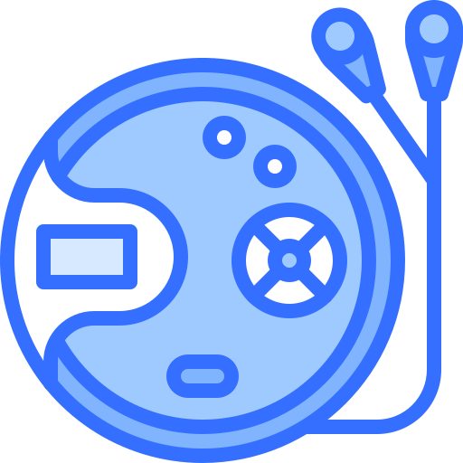 audio-abspielgerät; audio-player; musikabspielgerät Coloring Blue icon