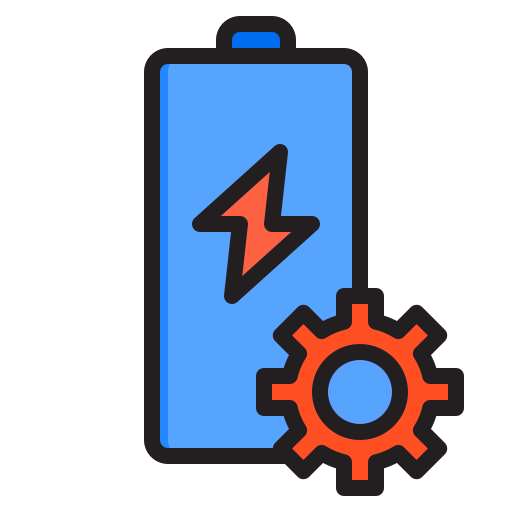 bateria cargada srip Lineal Color icono
