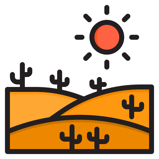 desierto srip Lineal Color icono