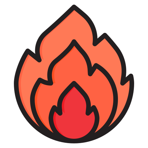 fuego srip Lineal Color icono