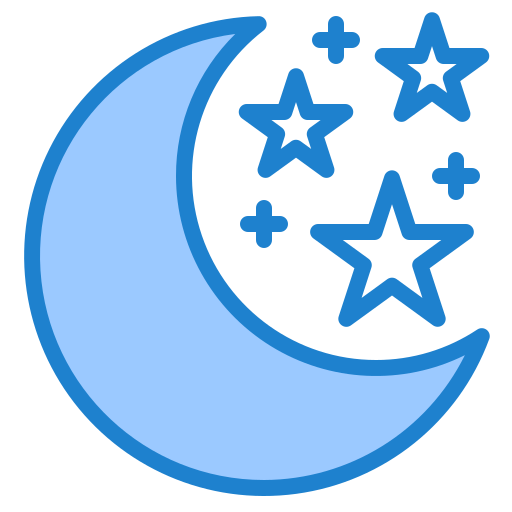 księżyc i gwiazdy srip Blue ikona