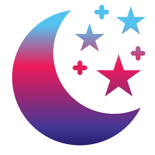 Moon and stars Generic gradient outline icon
