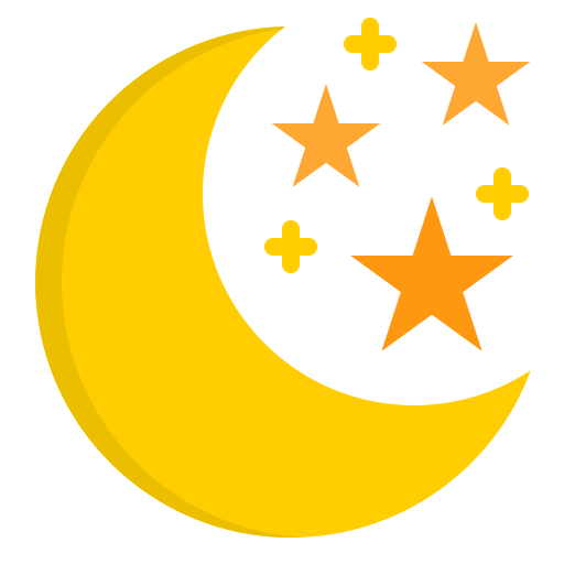 Луна и звезды srip Flat иконка