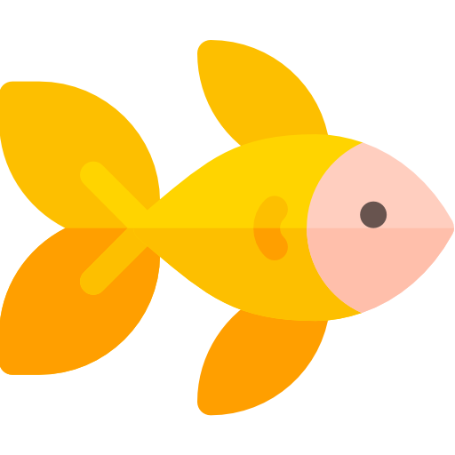 Золотая рыбка Basic Rounded Flat иконка