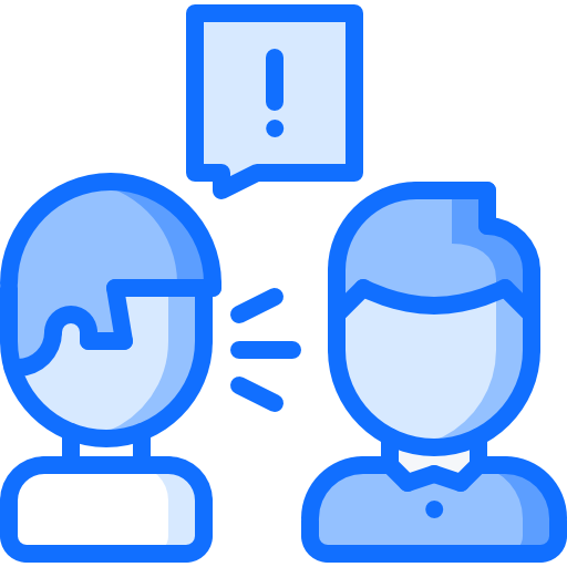 Discussion Coloring Blue icon