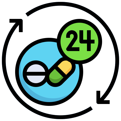 24 stunden geöffnet Generic color outline icon