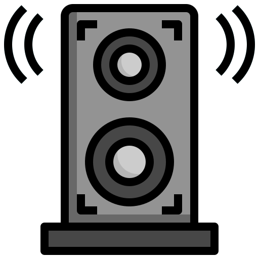 sistema de audio Generic color outline icono
