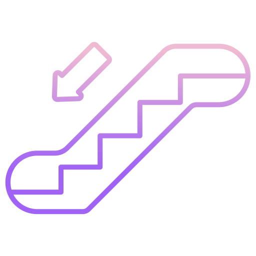 rolltreppe runter Icongeek26 Outline Gradient icon