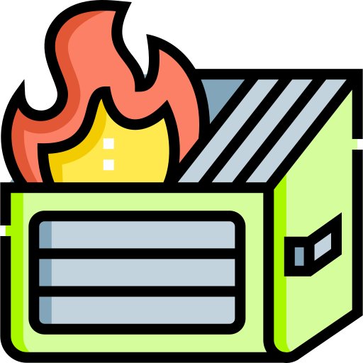 incendio de basurero Detailed Straight Lineal color icono