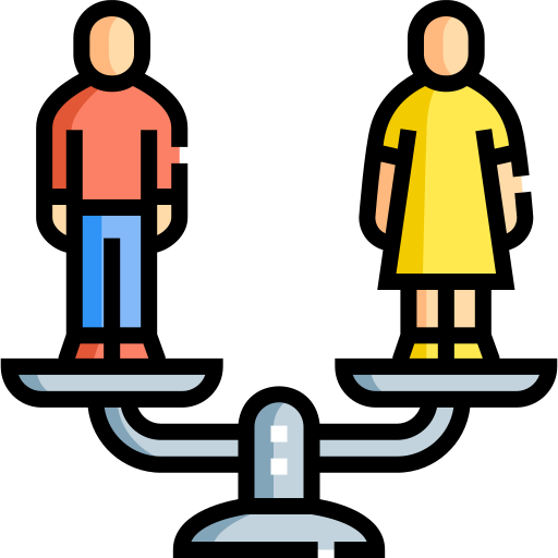 남녀 평등 Detailed Straight Lineal color icon