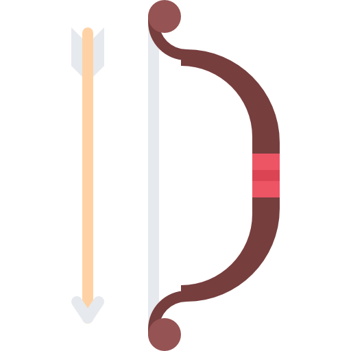 Лук и стрела Coloring Flat иконка