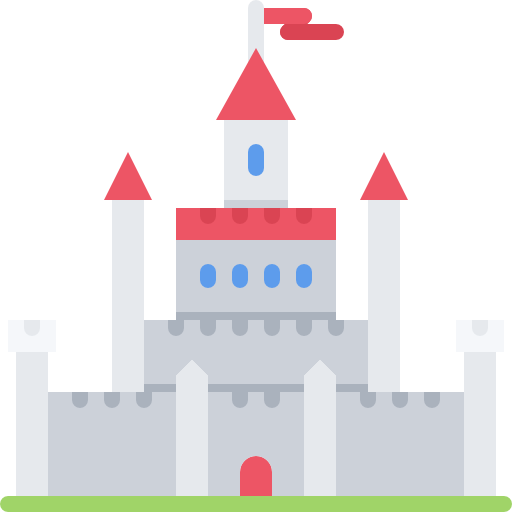 Замок Coloring Flat иконка