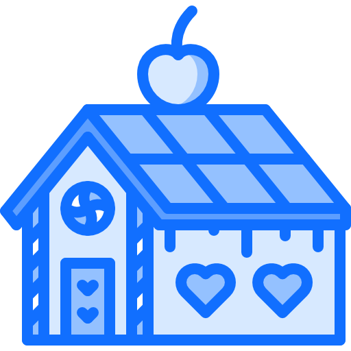 casa de jengibre Coloring Blue icono