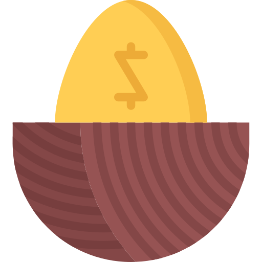 złote jajko Coloring Flat ikona