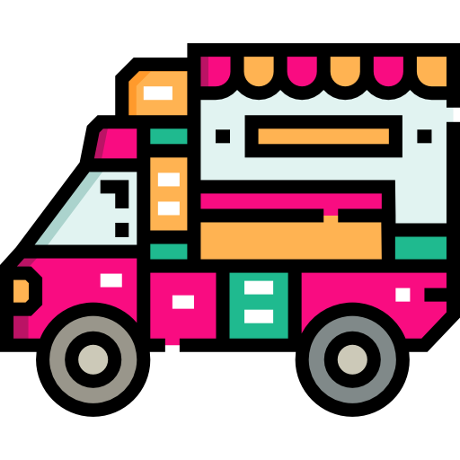 camión de comida Detailed Straight Lineal color icono