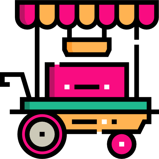 carro de comida Detailed Straight Lineal color icono