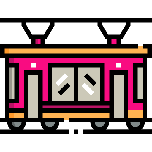 Трамвай Detailed Straight Lineal color иконка