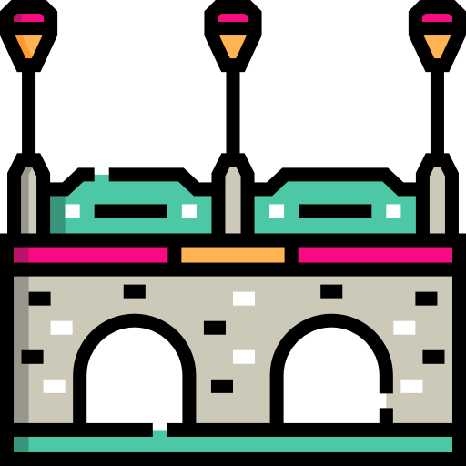 Bridge Detailed Straight Lineal color icon