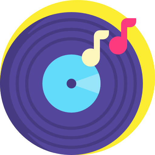 Vinyl Detailed Flat Circular Flat icon