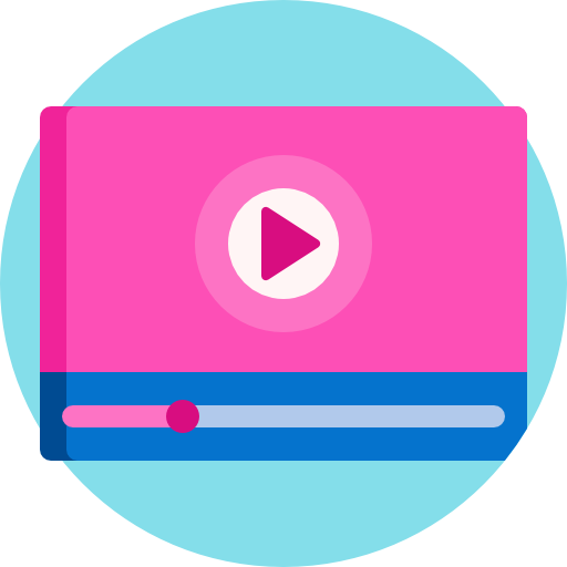 videoclip Detailed Flat Circular Flat icoon