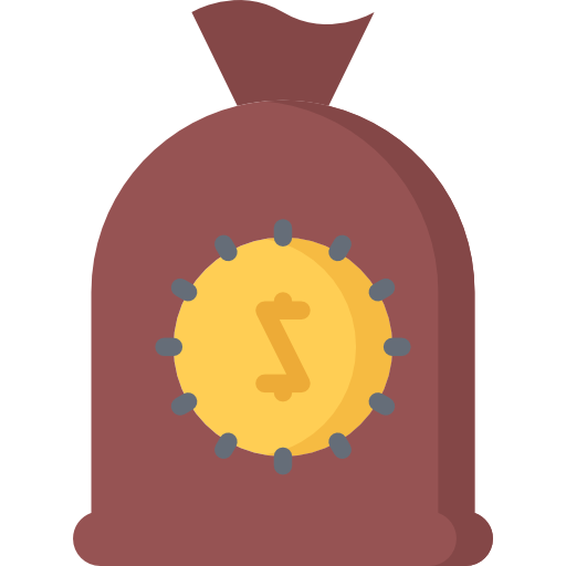 torba z pieniędzmi Coloring Flat ikona