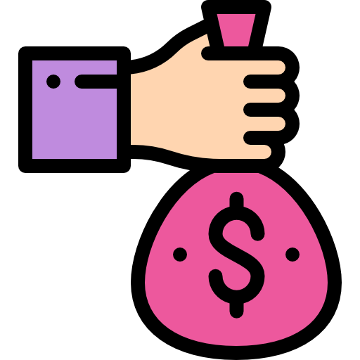 Money bag Detailed Rounded Lineal color icon