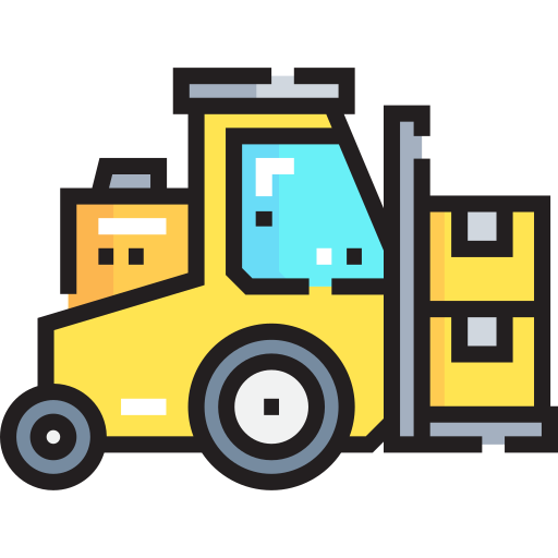 Forklift Detailed Straight Lineal color icon