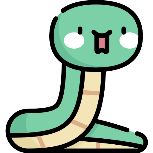 serpente Kawaii Lineal color icona