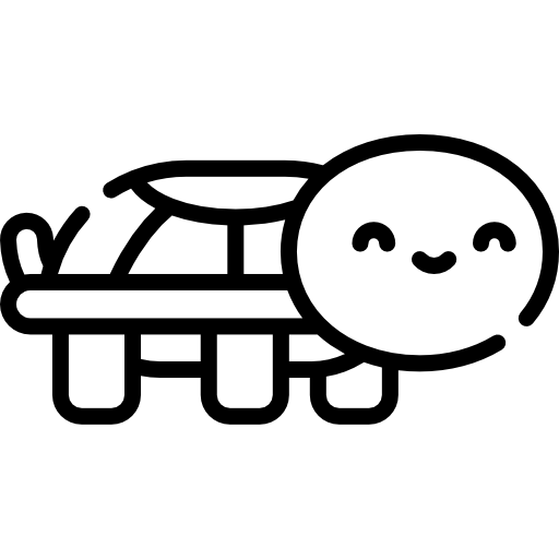 tortuga Kawaii Lineal icono