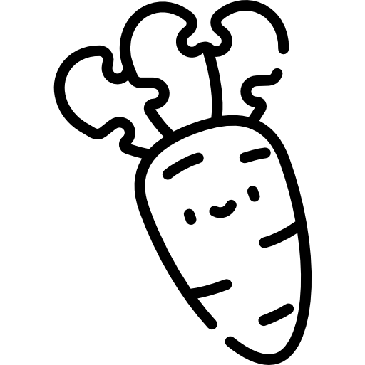 zanahoria Kawaii Lineal icono