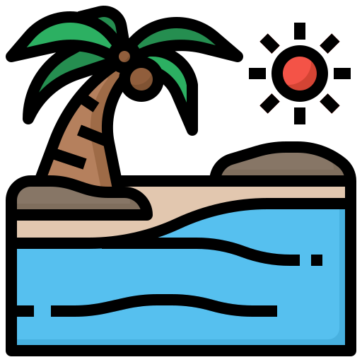 Beach Generic color outline icon