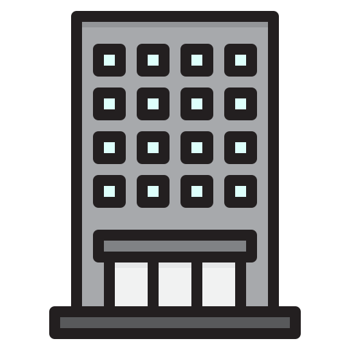 edificio srip Lineal Color icona