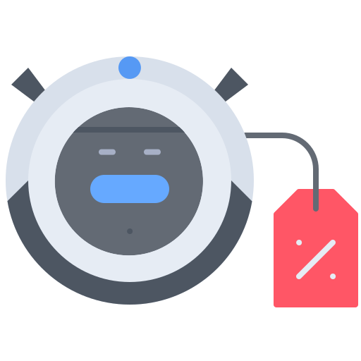 Robot vacuum cleaner Coloring Flat icon
