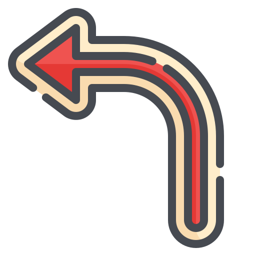 Turn left Wanicon Lineal Color icon